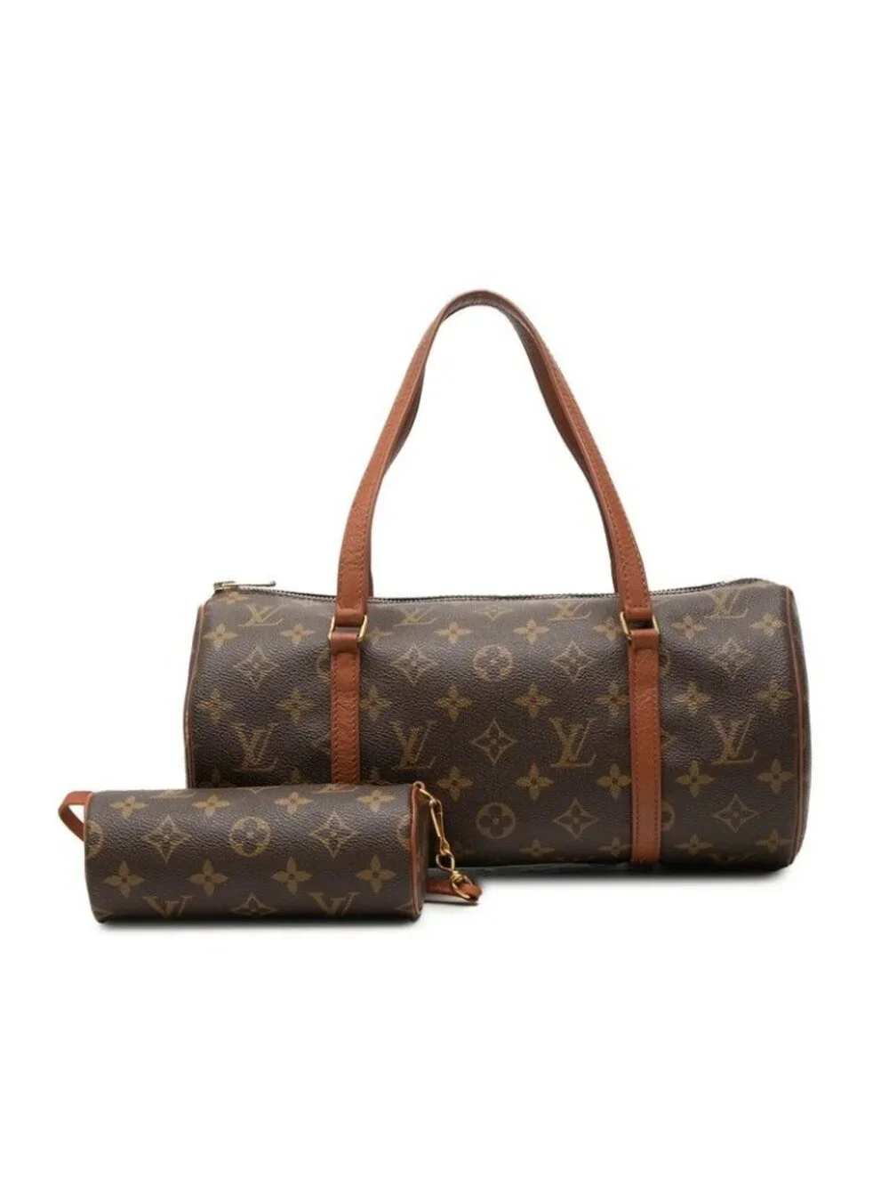 Louis Vuitton Monogram Papillon 30 Handbag Brown Leather